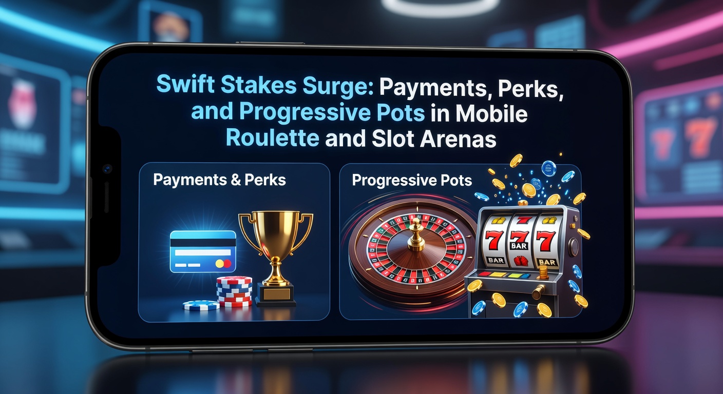 Smartphone-Bildschirm zeigt mobiles Roulette mit steigendem progressivem Jackpot und schnellen Zahlungsoptionen